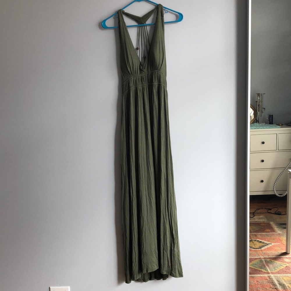 Olive green maxi dress